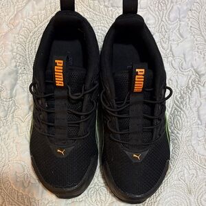 Puma Black Sneakers with Orange Highlights